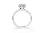 Heart Cut Diamond Hidden Halo Solitaire Ring in White gold with Round Pavé Band and Prong Setting_27