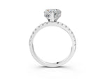 Heart Cut Diamond Hidden Halo Solitaire Ring in White gold with Round Pavé Band and Prong Setting_39