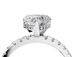 Heart Cut Diamond Hidden Halo Solitaire Ring in White gold with Round Pavé Band and Prong Setting_40