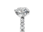 Heart Cut Diamond Hidden Halo Solitaire Ring in White gold with Round Pavé Band and Prong Setting_41