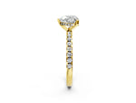 Heart Cut Diamond Hidden Halo Solitaire Ring in Yellow gold with Round Pavé Band and Prong Setting_38