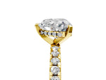 Heart Cut Diamond Hidden Halo Solitaire Ring in Yellow gold with Round Pavé Band and Prong Setting_41
