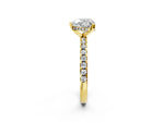 Heart Cut Diamond Hidden Halo Solitaire Ring in Yellow gold with Round Pavé Band and Prong Setting_50