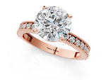 Heart Cut Diamond Milgrain Pavé Engagement Ring in Rose gold with Prong Setting_1