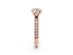 Heart Cut Diamond Milgrain Pavé Engagement Ring in Rose gold with Prong Setting_2