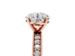 Heart Cut Diamond Milgrain Pavé Engagement Ring in Rose gold with Prong Setting_5