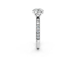 Heart Cut Diamond Milgrain Pavé Engagement Ring in Silver with Prong Setting_2