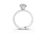 Heart Cut Diamond Milgrain Pavé Engagement Ring in Silver with Prong Setting_3