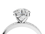 Heart Cut Diamond Milgrain Pavé Engagement Ring in Silver with Prong Setting_4