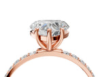 Heart Cut Diamond Pavé Band Solitaire Ring in Rose gold with Round Accents_28
