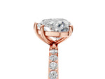 Heart Cut Diamond Pavé Band Solitaire Ring in Rose gold with Round Accents_29