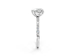 Heart Cut Diamond Pavé Band Solitaire Ring in White gold with Round Accents_26