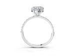 Heart Cut Diamond Pavé Band Solitaire Ring in White gold with Round Accents_27
