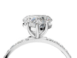Heart Cut Diamond Pavé Band Solitaire Ring in White gold with Round Accents_28