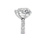 Heart Cut Diamond Pavé Band Solitaire Ring in White gold with Round Accents_29