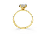 Heart Cut Diamond Pavé Band Solitaire Ring in Yellow gold with Round Accents_27