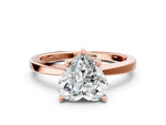 Heart Cut Diamond Solitaire Engagement Ring in Rose gold with Prong Setting_12