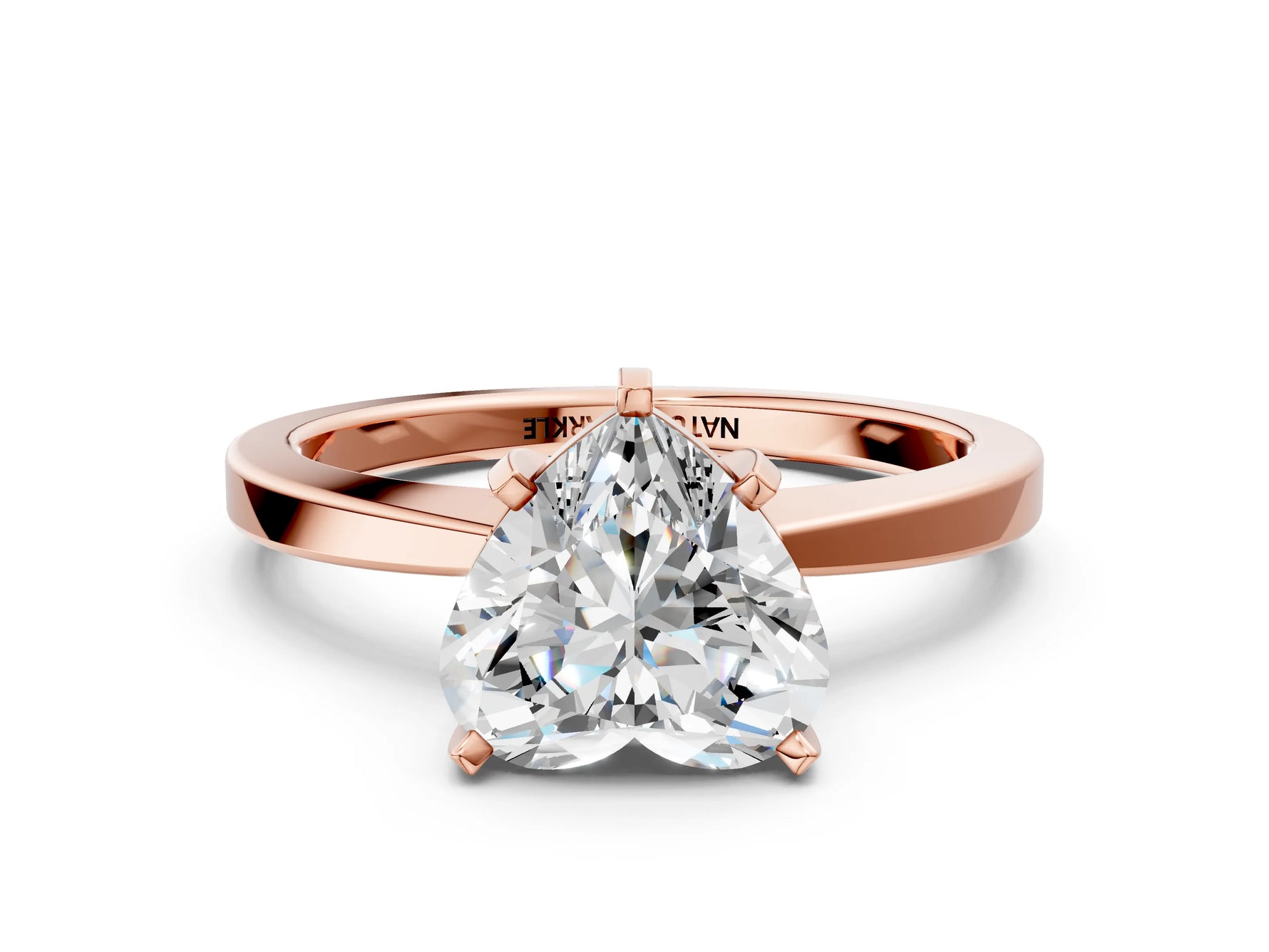 Heart Cut Diamond Solitaire Engagement Ring in Rose gold with Prong Setting_12