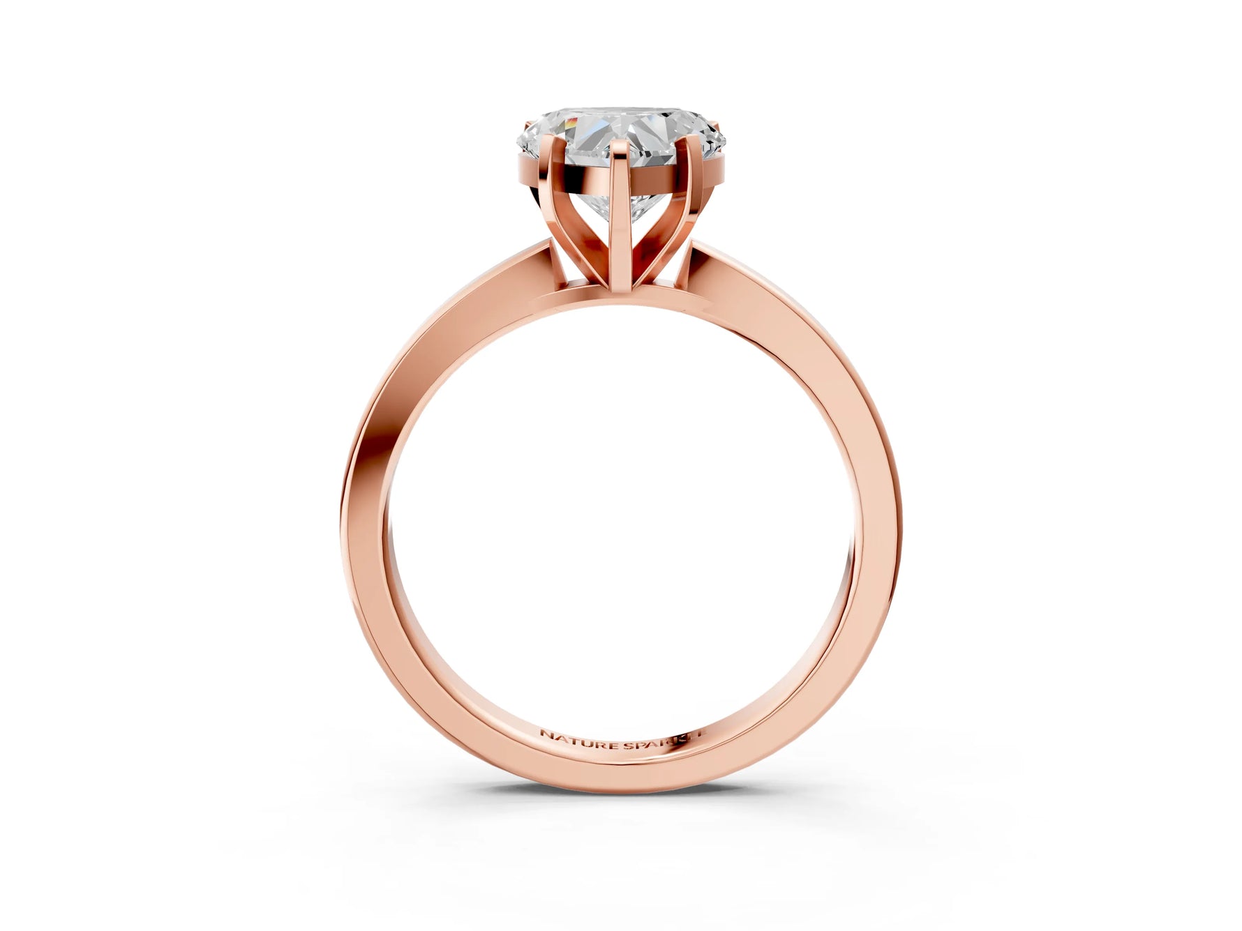Heart Cut Diamond Solitaire Engagement Ring in Rose gold with Prong Setting_15