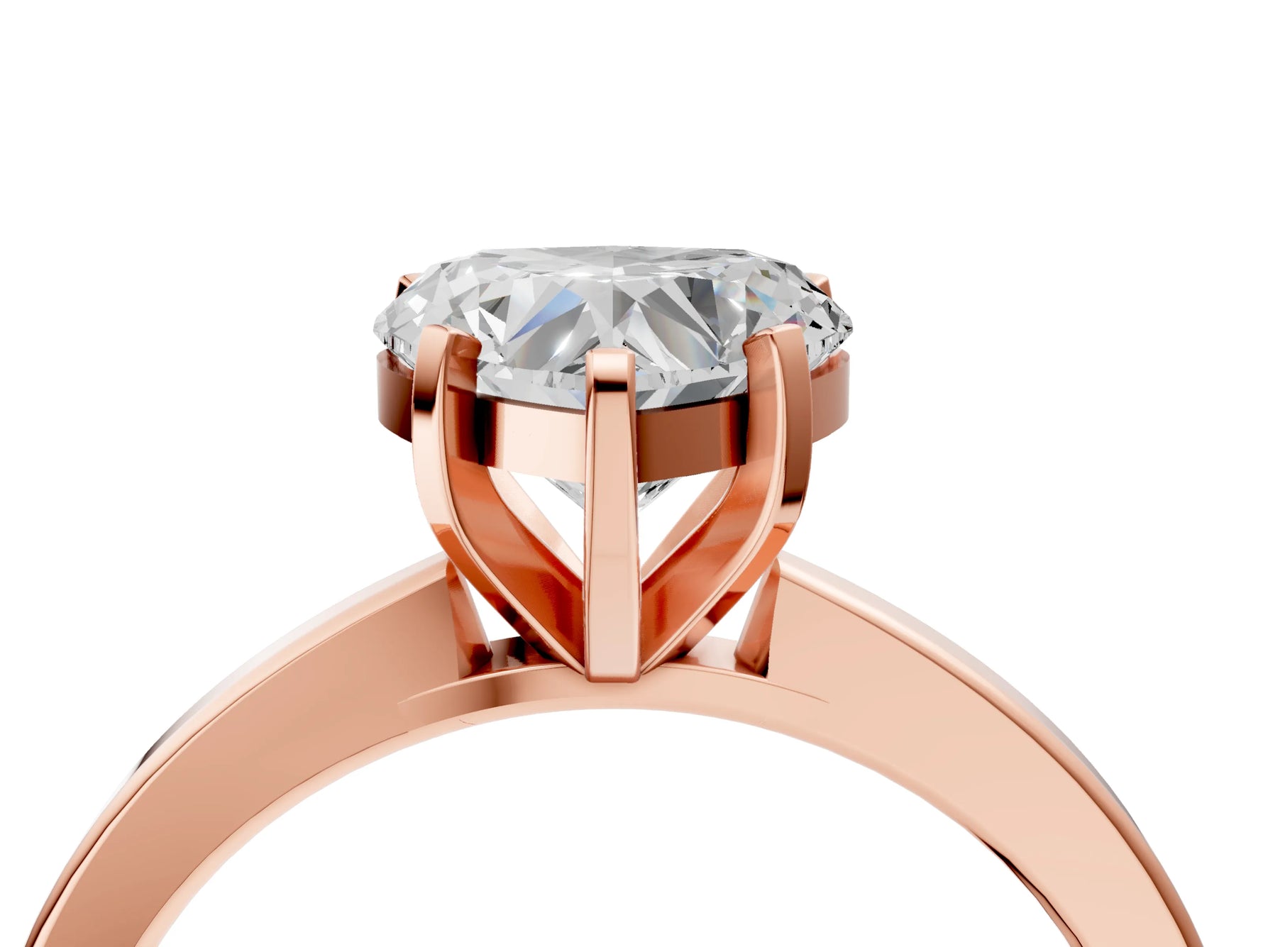 Heart Cut Diamond Solitaire Engagement Ring in Rose gold with Prong Setting_16