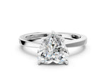 Heart Cut Diamond Solitaire Engagement Ring in White gold with Prong Setting_12