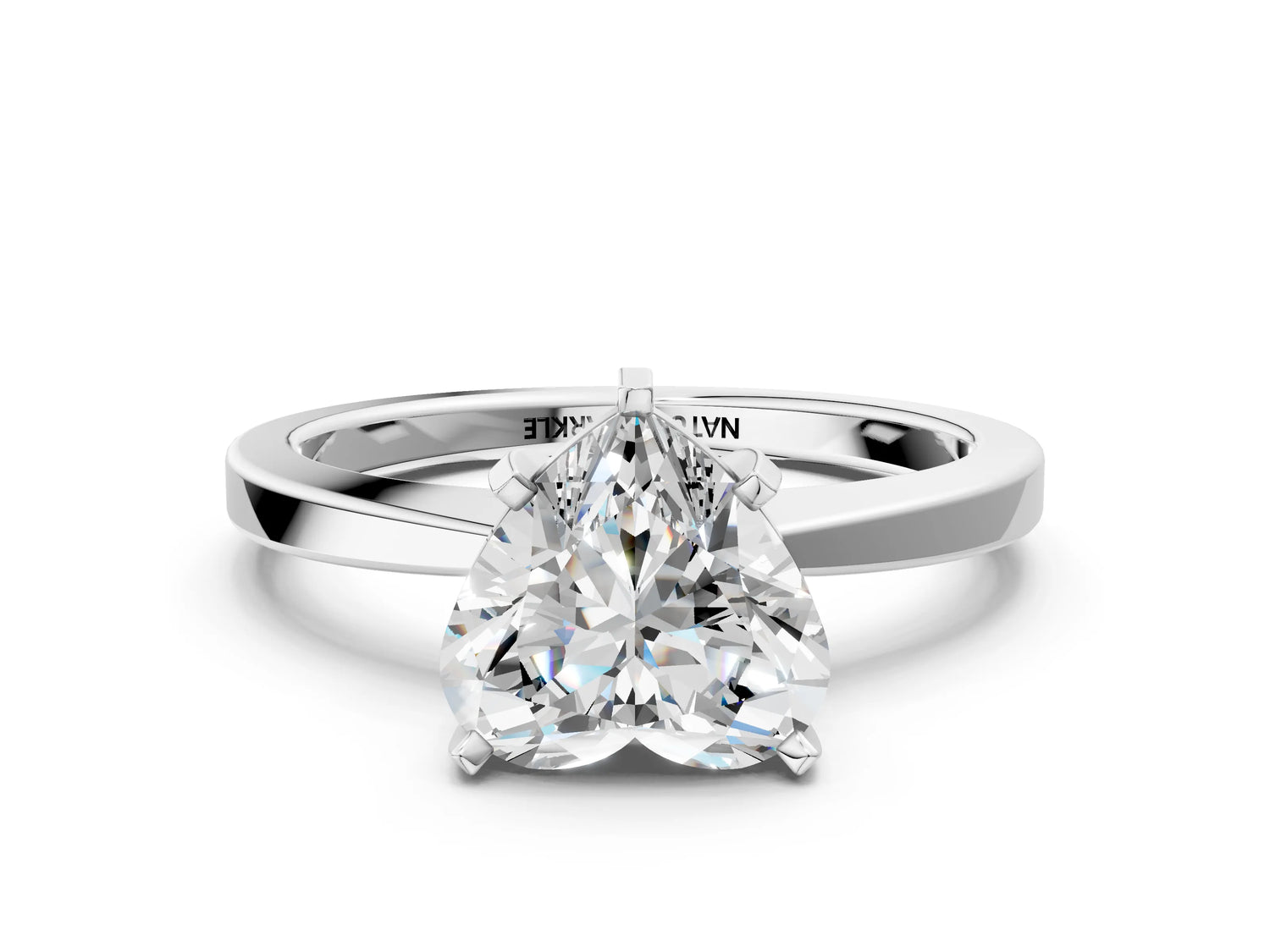 Heart Cut Diamond Solitaire Engagement Ring in White gold with Prong Setting_12