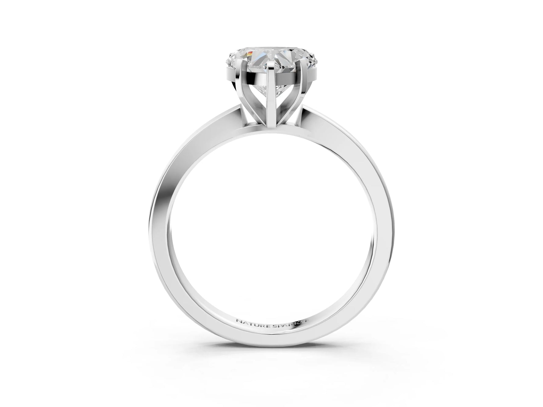 Heart Cut Diamond Solitaire Engagement Ring in White gold with Prong Setting_15
