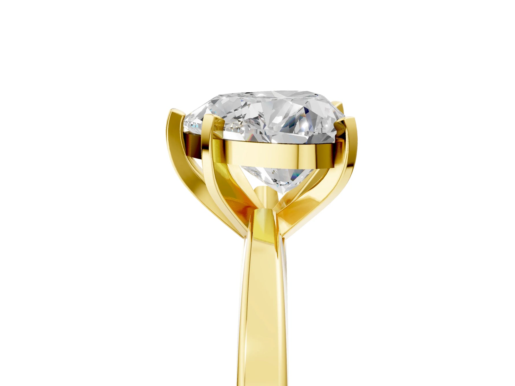 Heart Cut Diamond Solitaire Engagement Ring in Yellow gold with Prong Setting_23