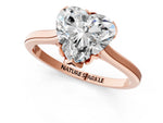 Heart Cut Diamond Solitaire Ring in Rose gold with Flower Prong Setting_19