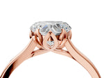 Heart Cut Diamond Solitaire Ring in Rose gold with Flower Prong Setting_22