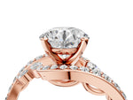 Heart Cut Diamond Solitaire Ring in Rose gold with Pavé Twist Band and Prong Setting_4