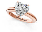 Heart Cut Diamond Solitaire Ring in Rose gold with Prong Setting and Rounded Band_19