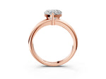Heart Cut Diamond Solitaire Ring in Rose gold with Prong Setting and Rounded Band_21