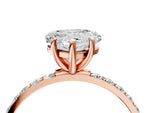 Heart Cut Diamond Solitaire Ring in Rose gold with Round Pavé Band_10