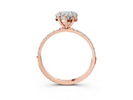 Heart Cut Diamond Solitaire Ring in Rose gold with Round Pavé Band_33