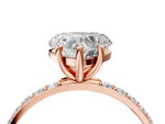 Heart Cut Diamond Solitaire Ring in Rose gold with Round Pavé Band_34