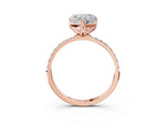 Heart Cut Diamond Solitaire Ring in Rose gold with Round Shared Prong Pavé Band_21