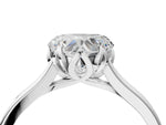 Heart Cut Diamond Solitaire Ring in White gold with Flower Prong Setting_10