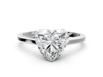 Heart Cut Diamond Solitaire Ring in White gold with Flower Prong Setting_6