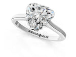Heart Cut Diamond Solitaire Ring in White gold with Flower Prong Setting_7