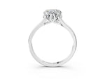 Heart Cut Diamond Solitaire Ring in White gold with Flower Prong Setting_9