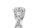 Heart Cut Diamond Solitaire Ring in White gold with Interwoven Pavé Band and Prong Setting_17