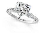 Heart Cut Diamond Solitaire Ring in White gold with Pear and Round Cluster Band_13
