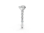 Heart Cut Diamond Solitaire Ring in White gold with Pear and Round Cluster Band_14