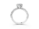 Heart Cut Diamond Solitaire Ring in White gold with Pear and Round Cluster Band_15