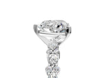 Heart Cut Diamond Solitaire Ring in White gold with Pear and Round Cluster Band_17