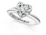 Heart Cut Diamond Solitaire Ring in White gold with Prong Setting and Rounded Band_19