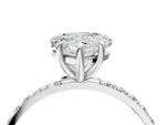 Heart Cut Diamond Solitaire Ring in White gold with Round Pavé Band_10