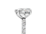 Heart Cut Diamond Solitaire Ring in White gold with Round Pavé Band_11