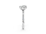Heart Cut Diamond Solitaire Ring in White gold with Round Pavé Band_32
